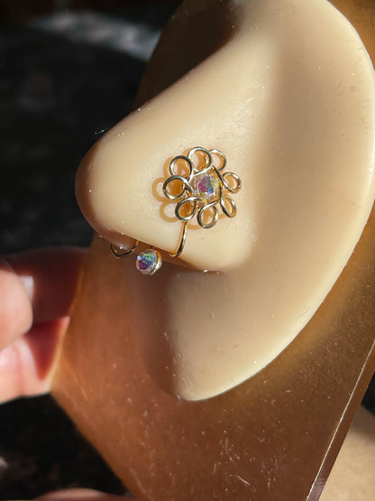 Crystal Flower Bomb Cuff/Stud