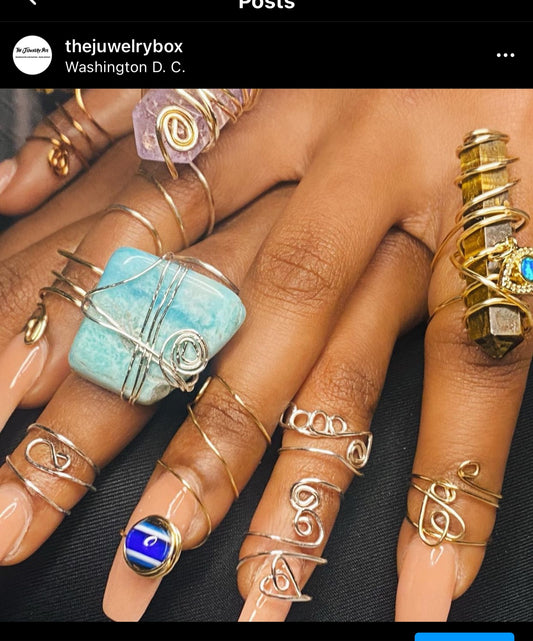 Abstract Wire NAIL RING