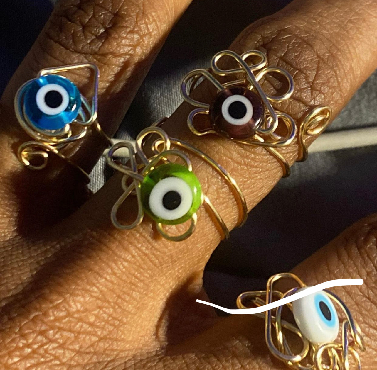 EVIL EYE RINGS (SOLD SEPERATELY )